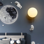 Aria Modern Moon LED Indoor Wall Lamp White Resin Kid's Room