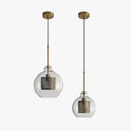 Hessa Contemporary Gold Glass Pendant Light with Globe or Cylinder Shade