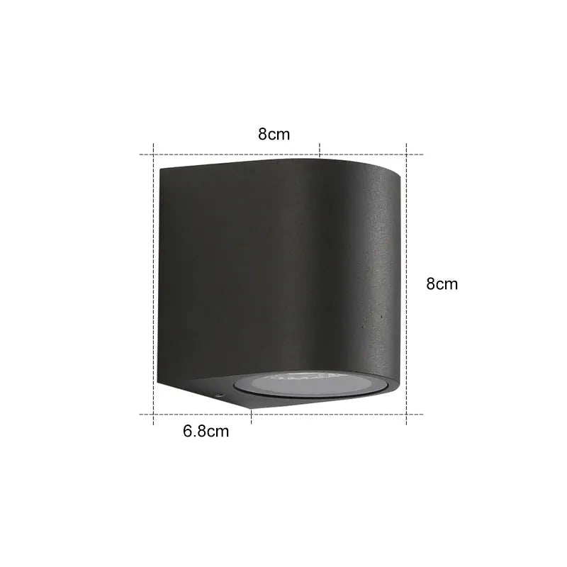 Tavon Minimalist Square Outdoor Wall Lamp in Black Metal