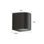 Tavon Minimalist Square Outdoor Wall Lamp in Black Metal