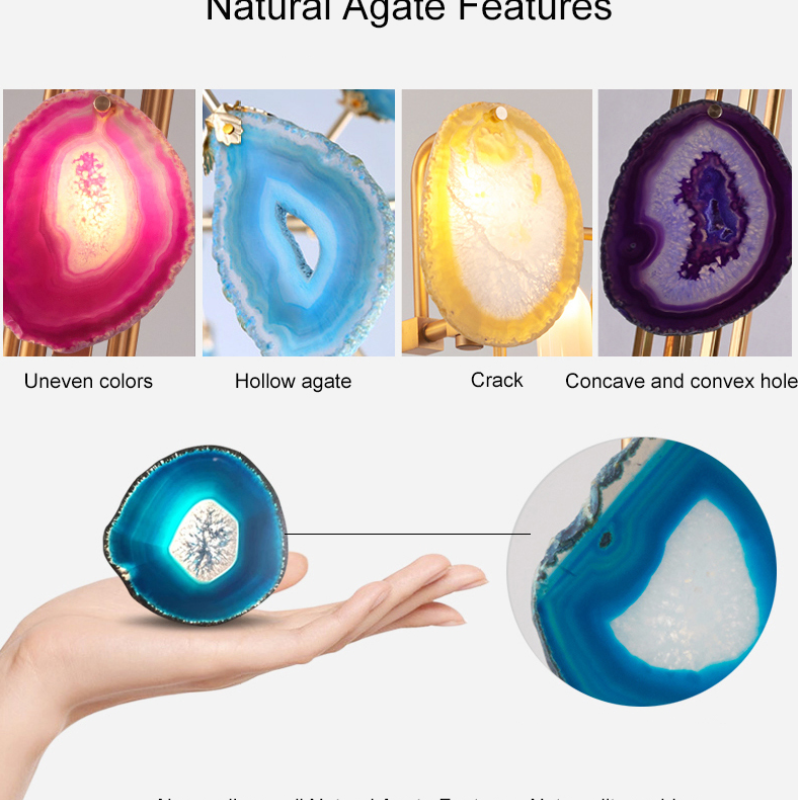 Aria Agate Colourful Chandelier for Bedroom or Living Room