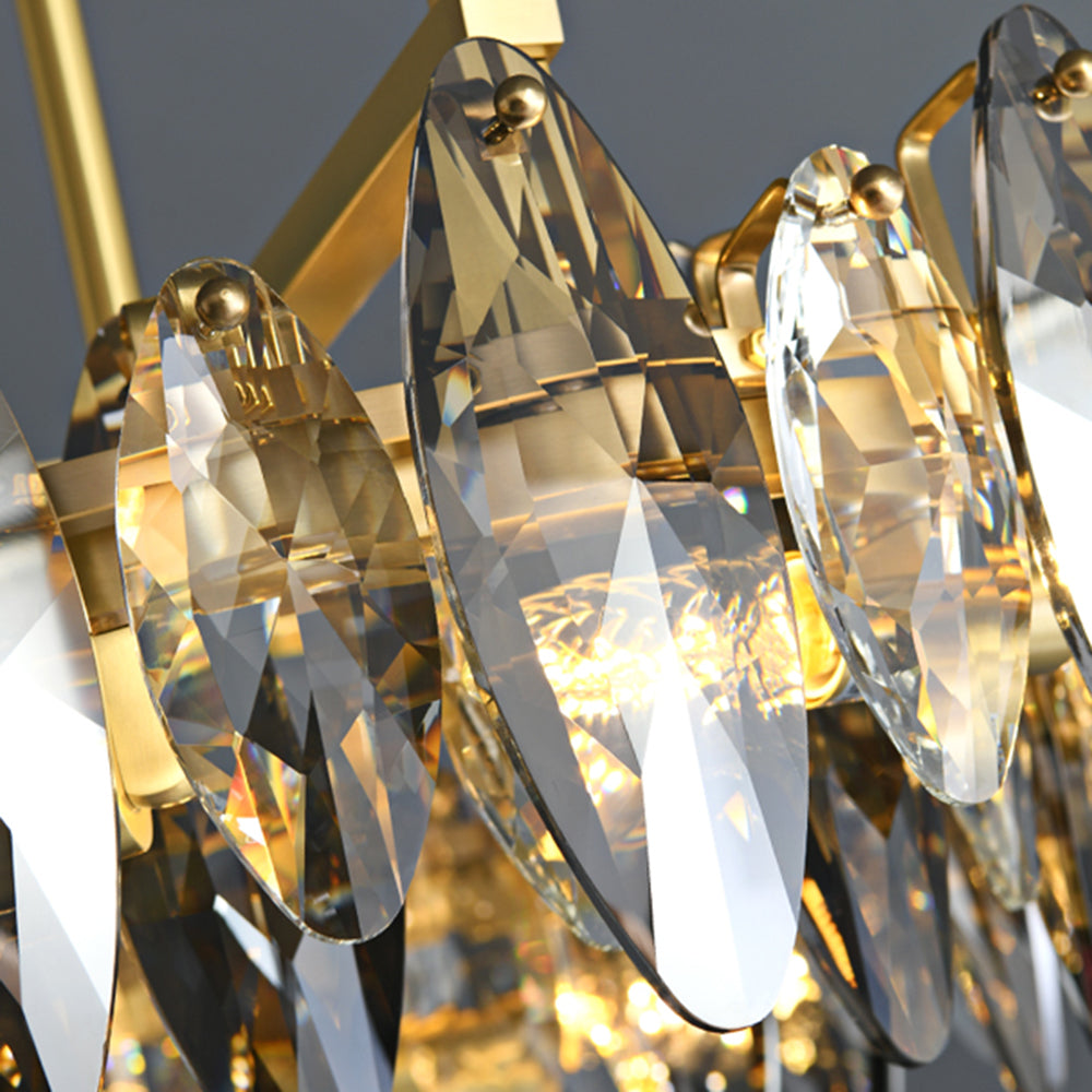 Kristy Modern Annular Metal and Crystal Pendant Light in Gold
