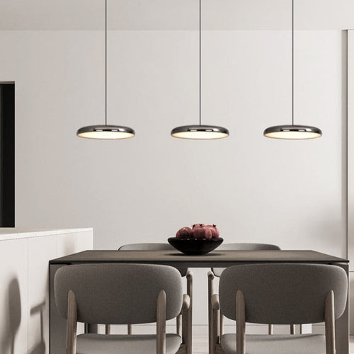 Aria Modern Minimalist Pendant Light Red Black Silver Metal Bedroom