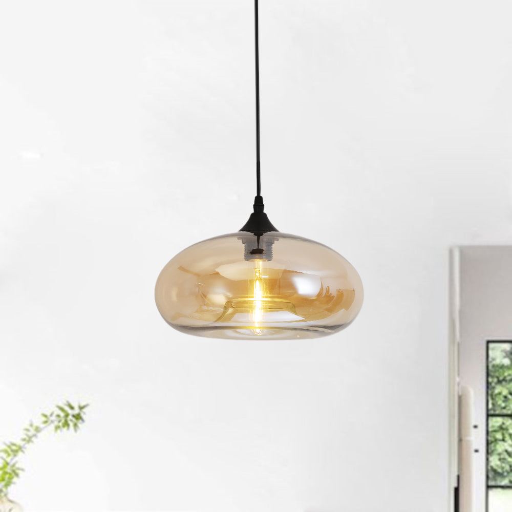 Valentina Modern Bread Shaped Glass Pendant Light, 6 Colour