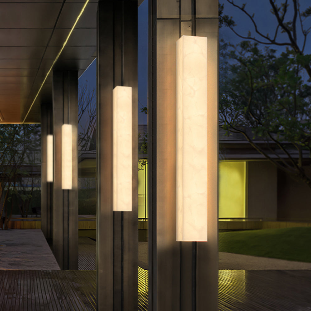 Ayen Modern Rectangular Outdoor Wall Lamp - White