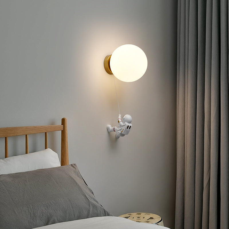 Aria Modern Moon LED Indoor Wall Lamp White Resin Kid's Room