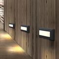 Ray Modern Rectangular Metal Outdoor Deck & Step Light - Black