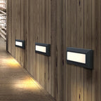 Ray Modern Rectangular Metal Outdoor Deck & Step Light - Black