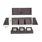 Vexto Modern Black Metal LED Outdoor Wall Light