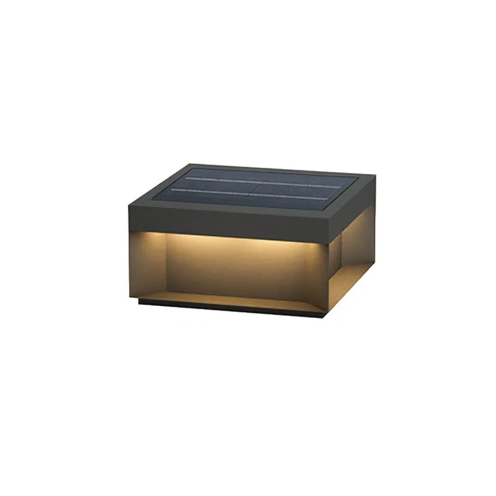 Elow Solar-Powered Modern Square Outdoor Post Lamps