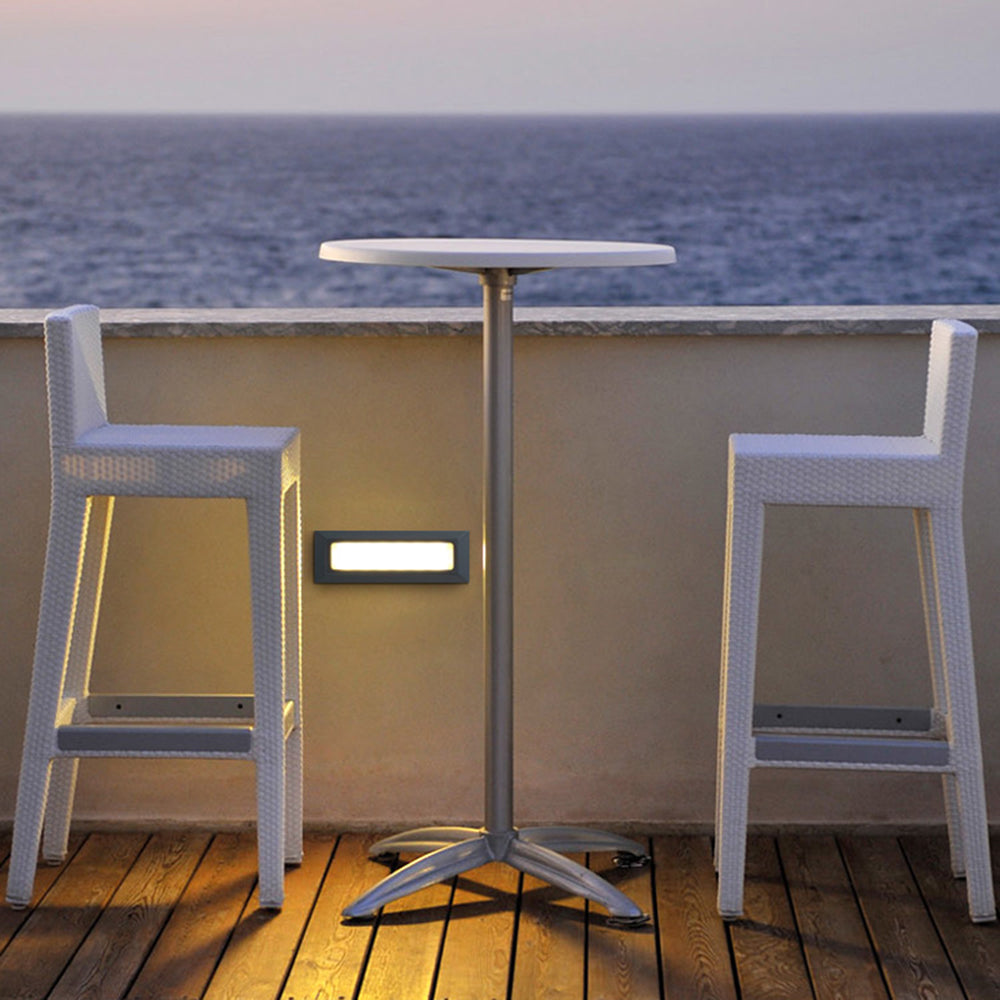 Ray Modern Rectangular Metal Outdoor Deck & Step Light - Black