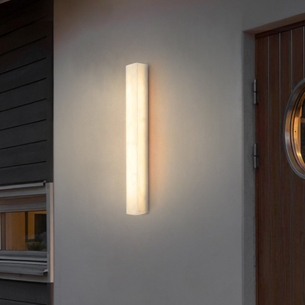 Ayen Modern Rectangular Outdoor Wall Lamp - White