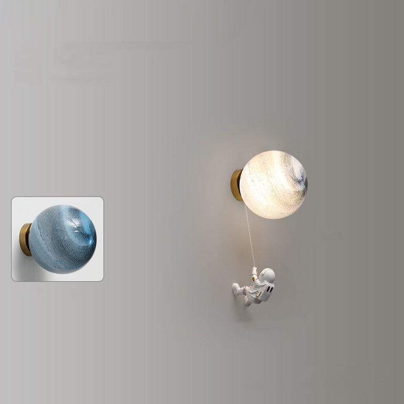 Aria Modern Moon LED Indoor Wall Lamp White Resin Kid's Room
