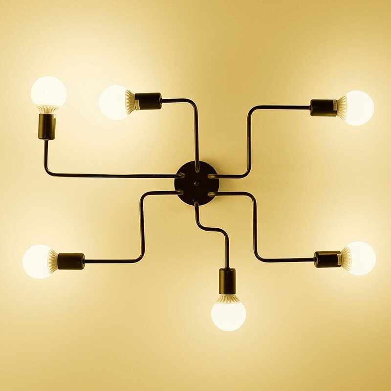 Arisha Modern Industrial Minimalist Black Metal Ceiling Light