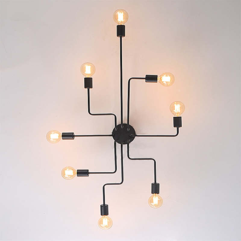 Arisha Modern Industrial Minimalist Black Metal Ceiling Light