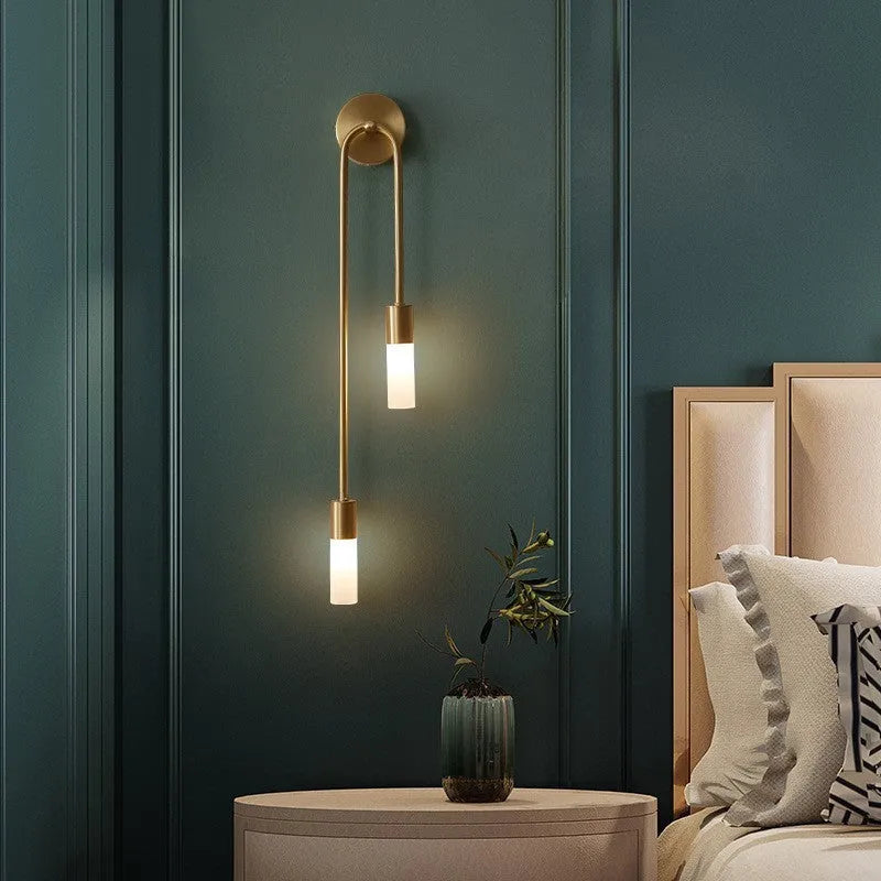 Rime Modern Gold Bedside Wall Sconces, Set of 2