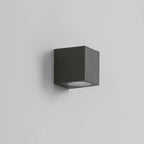Tavon Minimalist Square Outdoor Wall Lamp in Black Metal