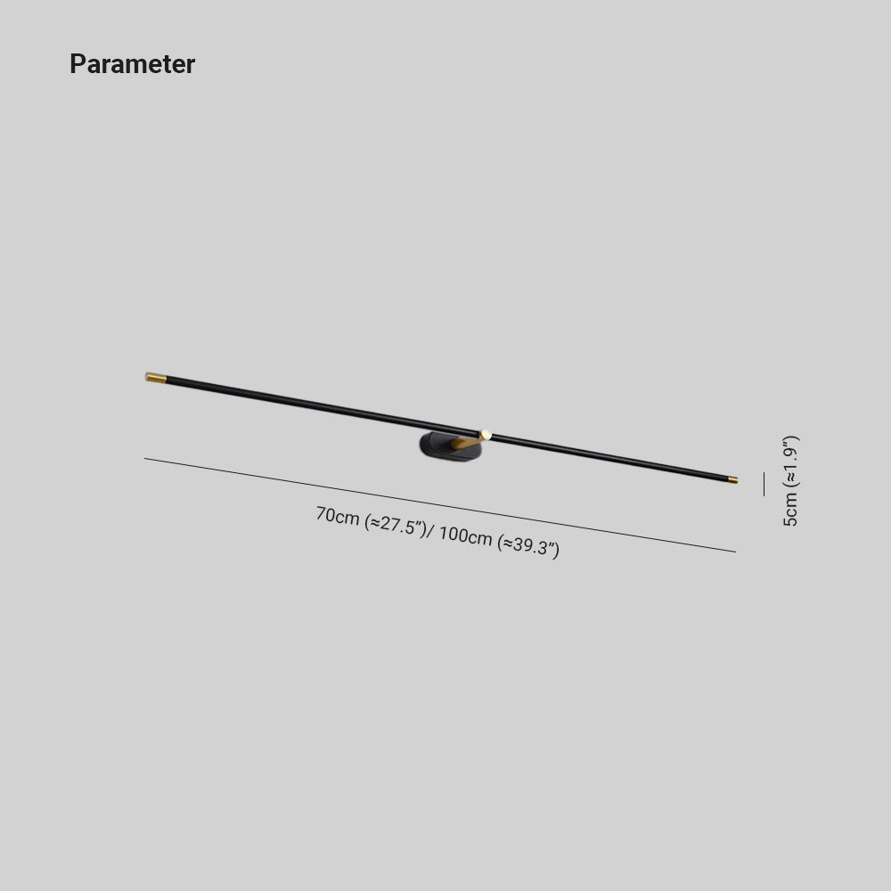 Ivox Minimalist Linear Wall Lamp – Gold & Black Finish