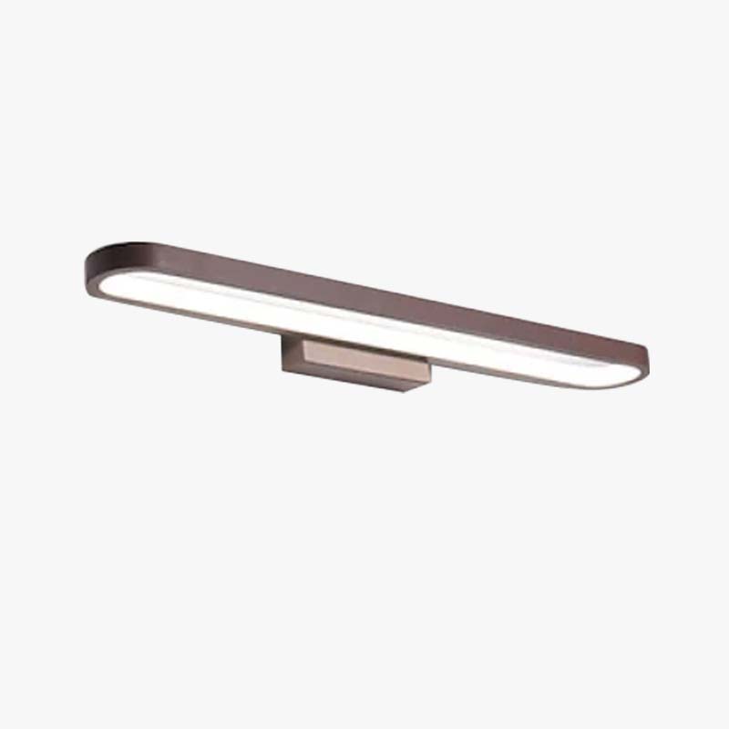 Luxa Modern Curved Metal Mirror-Front Wall Lamp, Black/Coffee Finish