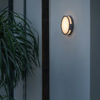 Ray Modern Round Metal Outdoor Waterproof Wall Lamp - Black