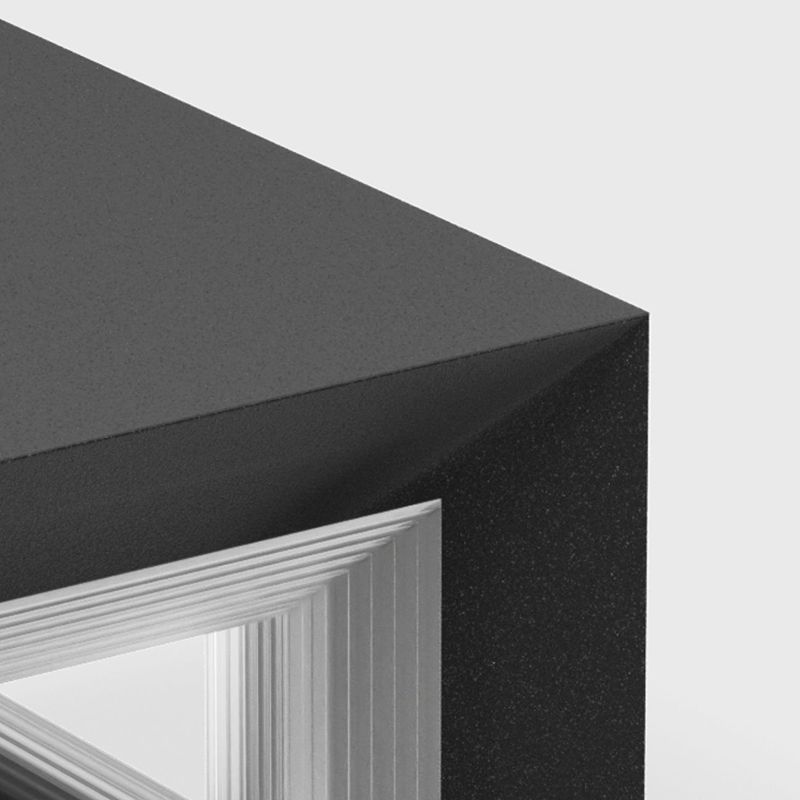 Ray Contemporary Black Metal LED Cube Outdoor Lamps