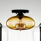 Valentina Art Deco Industrial Globe Flush-Mount Ceiling Light for Living Room
