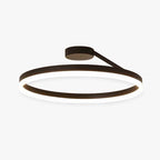Solen Modern Black & White Circular Flush-Mount Ceiling Light