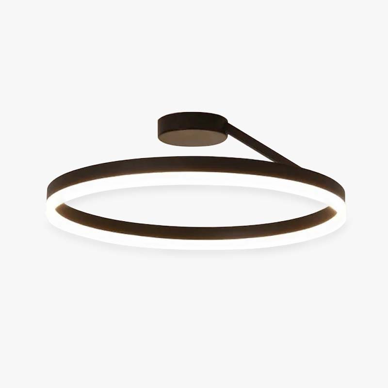 Solen Modern Black & White Circular Flush-Mount Ceiling Light