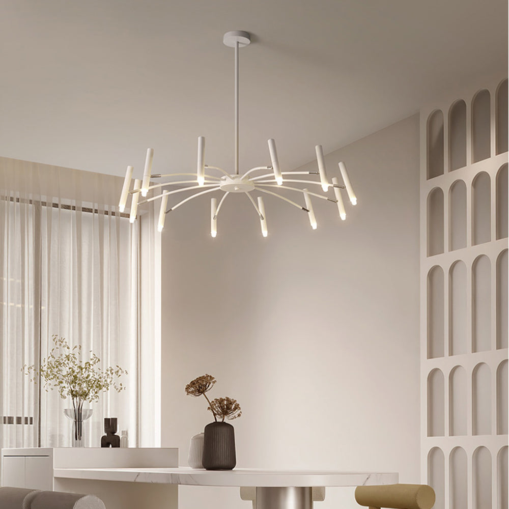 Arisha Modern Blown Linear Metal Multi-heads Chandelier