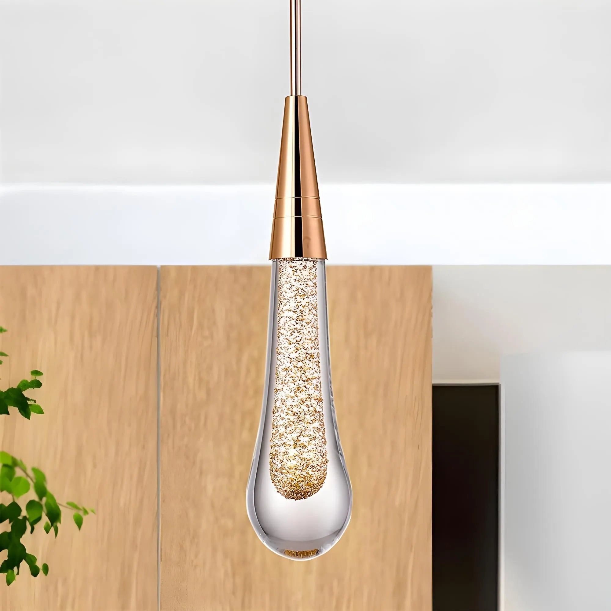 Gold Teardrop Pendant Light