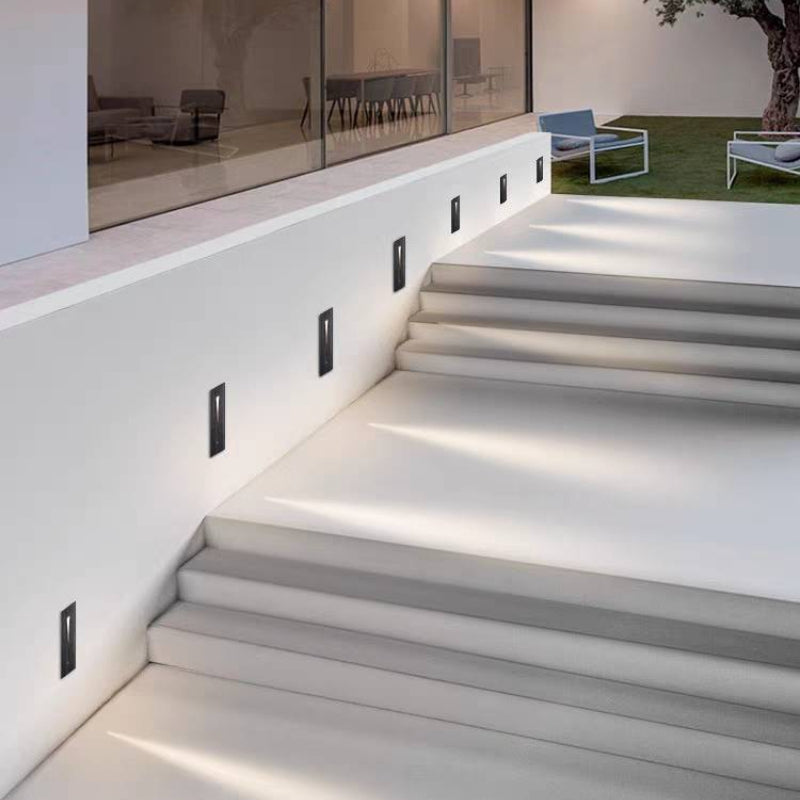 Ray Modern Square Metal Outdoor Deck & Step Light - Black