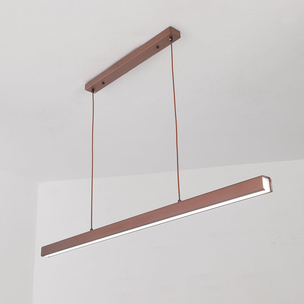 Thala Modern Linear Metal LED Pendant Light - Black or Brown