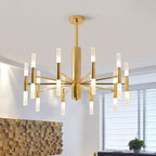Kristy Modern Cylindrical Metal Chandelier in Gold
