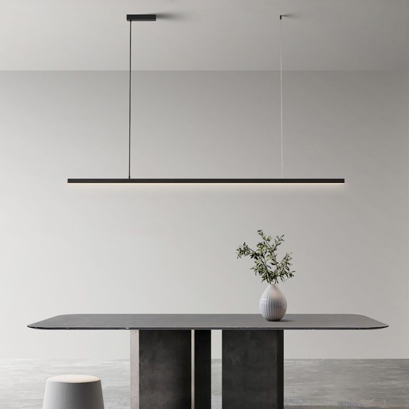 Arisha Minimalist Linear Metal Pendant Light, White or Black
