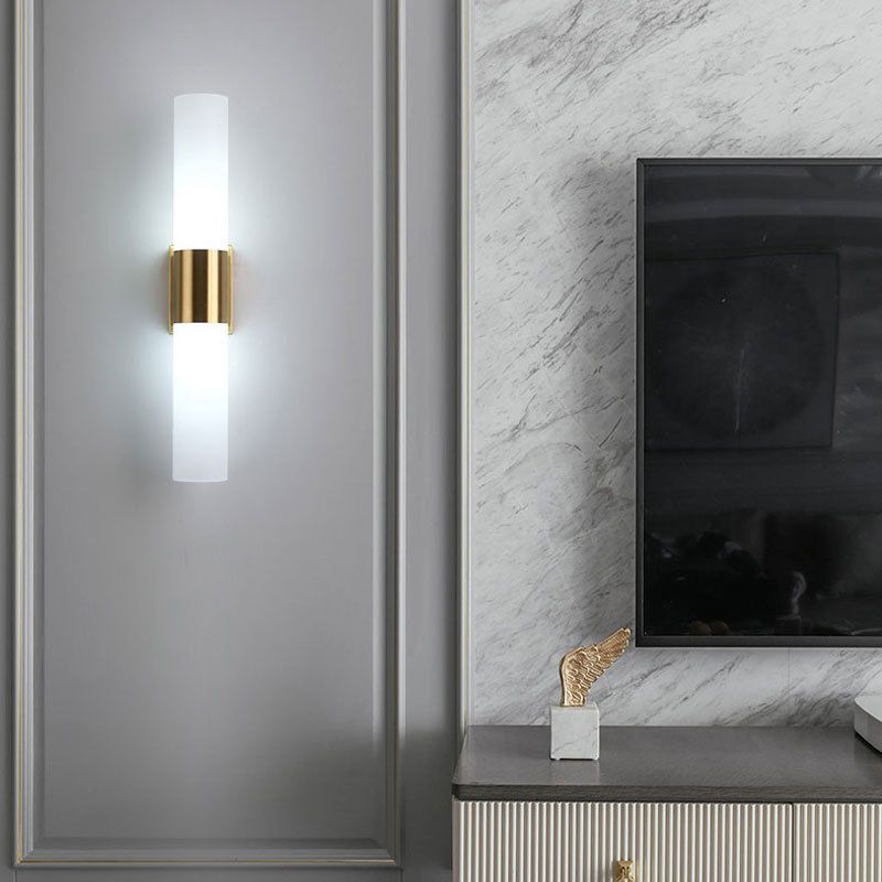 Arisha Modern Two-Light Metal & Glass Vanity Wall Sconce, Black and Gold Finish