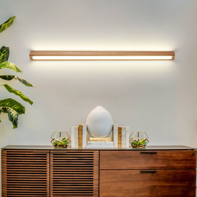 Muto Linear Vanity Wall Lamp with Wooden Front