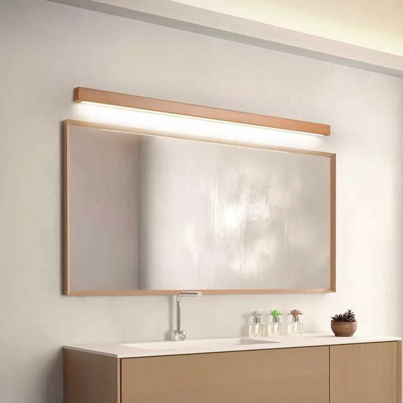 Muto Linear Vanity Wall Lamp with Wooden Front