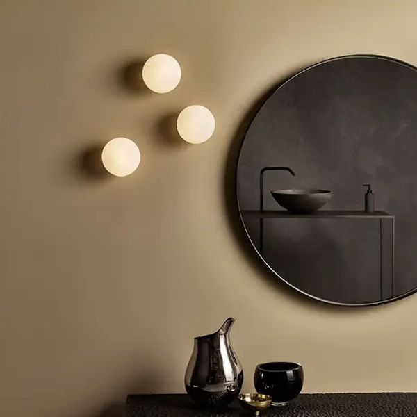 Valentina Modern Globe-Shaped LED Vanity Wall Lamp, Metal & Glass