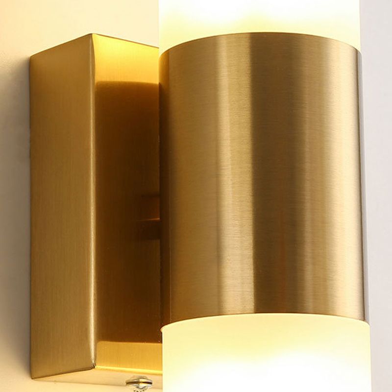 Arisha Modern Two-Light Metal & Glass Vanity Wall Sconce, Black and Gold Finish
