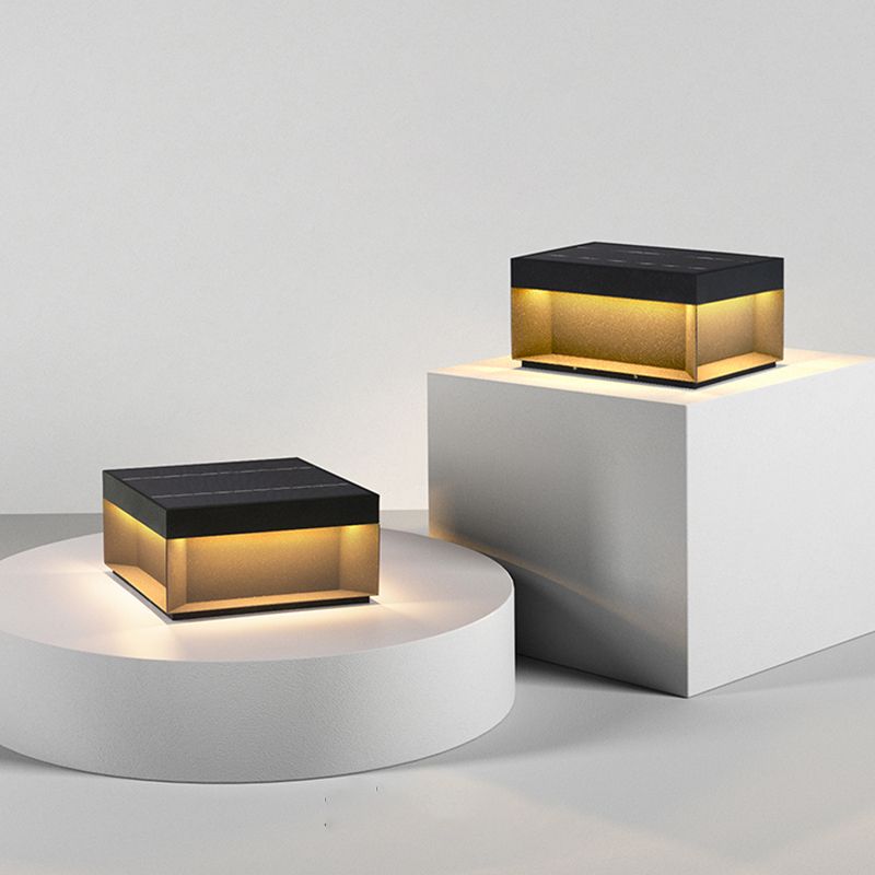 Elow Solar-Powered Modern Square Outdoor Post Lamps