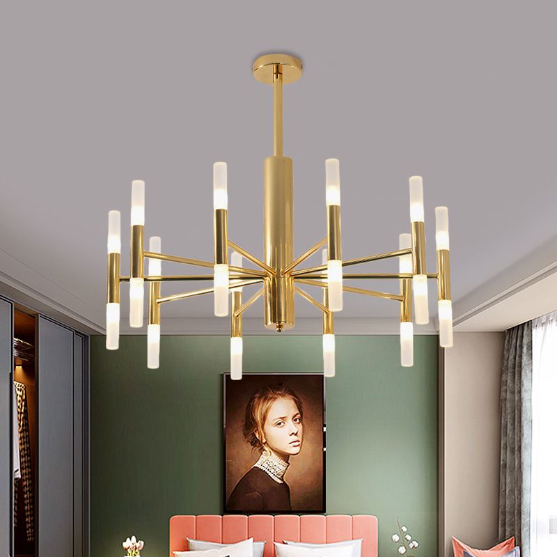Kristy Modern Cylindrical Metal Chandelier in Gold
