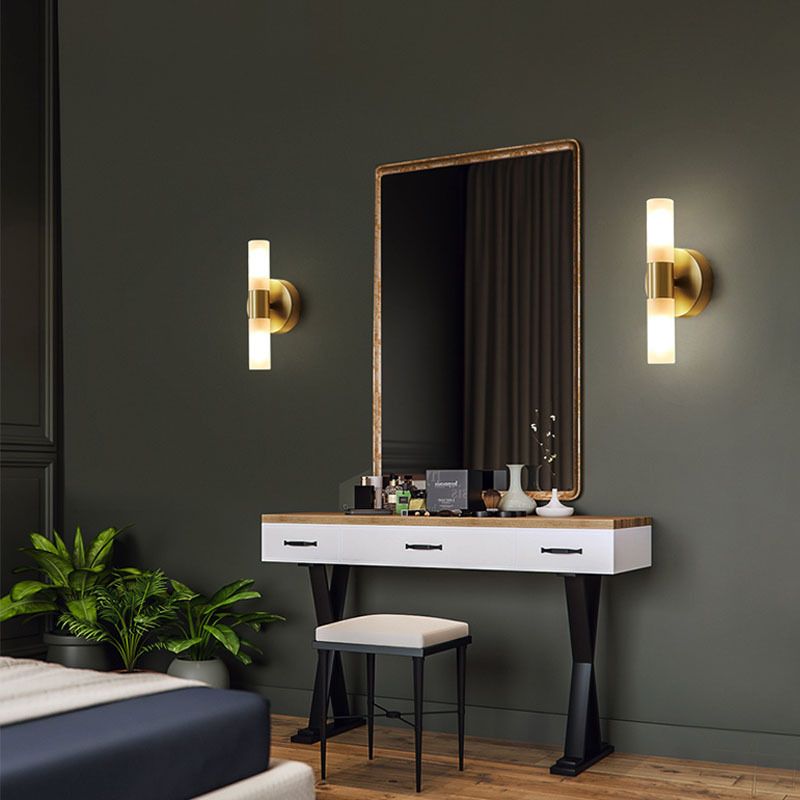 Arisha Modern Cylindrical Metal LED Wall Lamp - Gold
