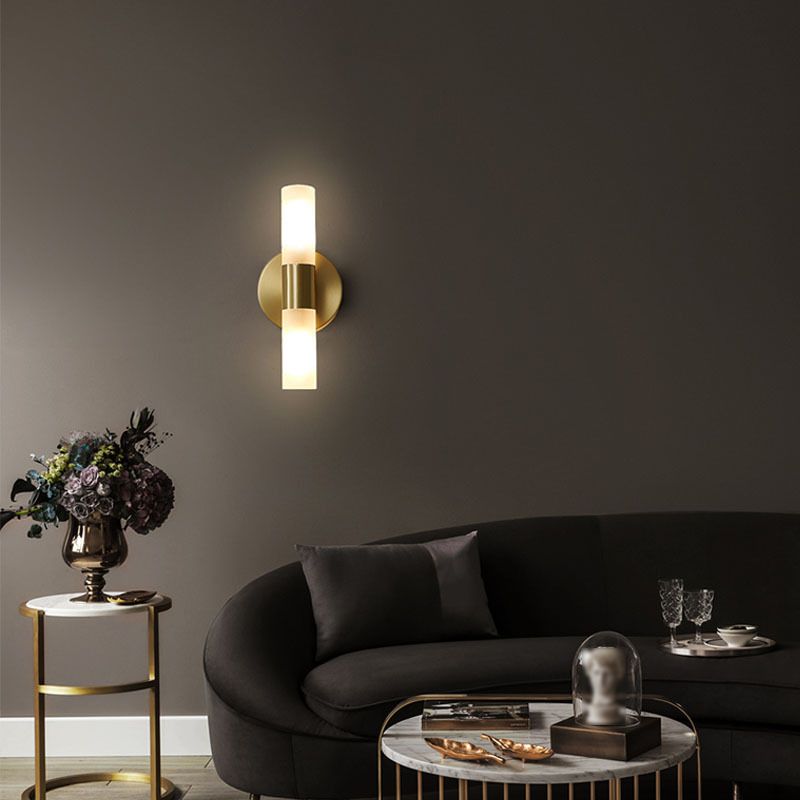 Arisha Modern Cylindrical Metal LED Wall Lamp - Gold