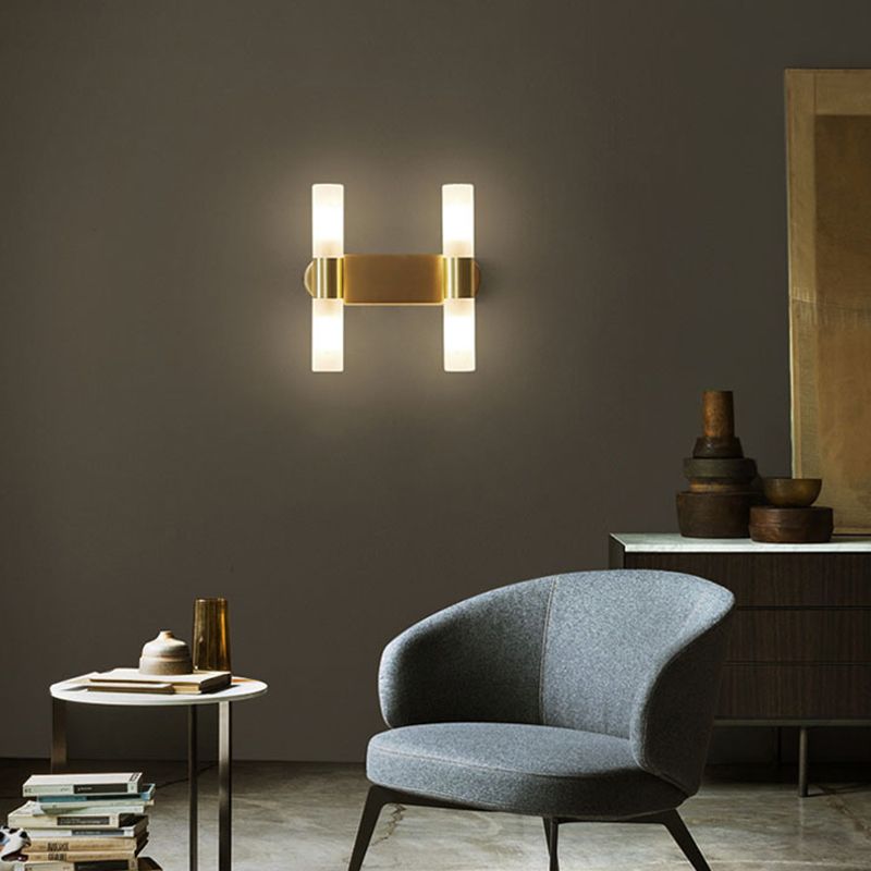Arisha Modern Cylindrical Metal LED Wall Lamp - Gold