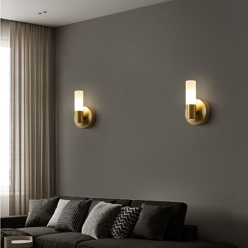 Arisha Modern Cylindrical Metal LED Wall Lamp - Gold