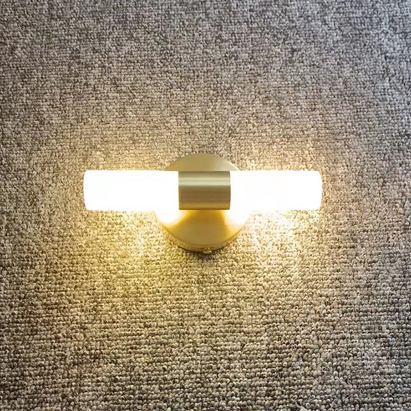 Arisha Modern Cylindrical Metal LED Wall Lamp - Gold