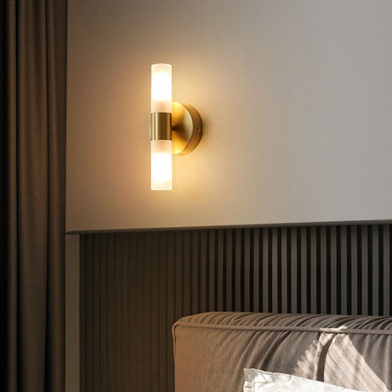 Arisha Modern Cylindrical Metal LED Wall Lamp - Gold