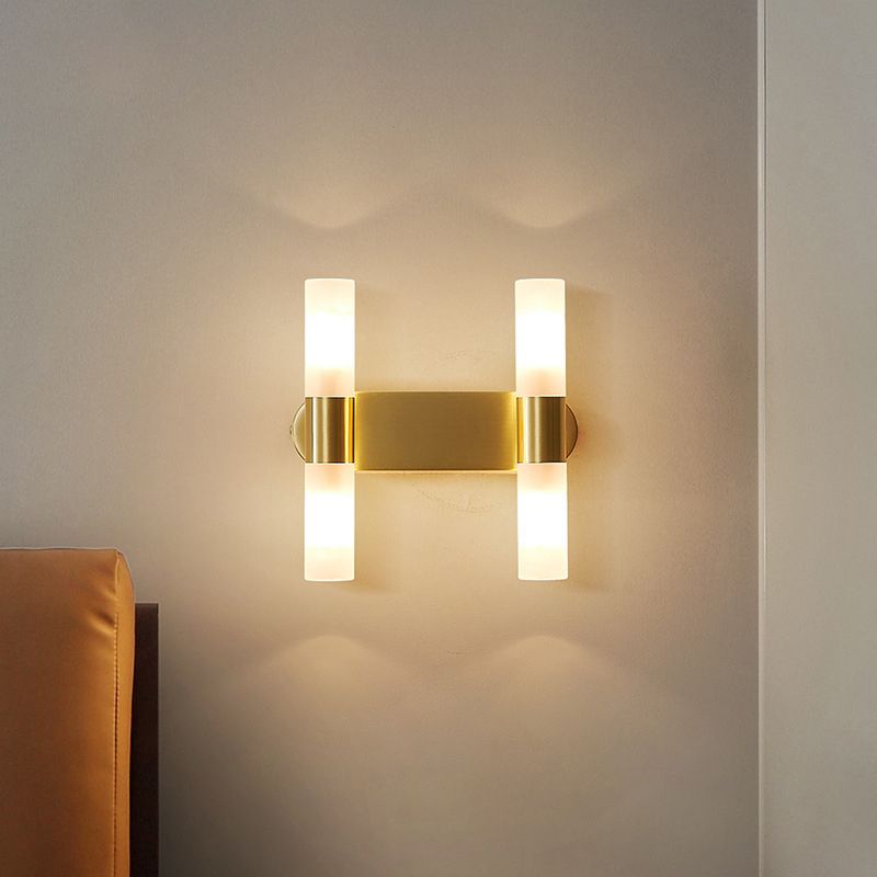 Arisha Modern Cylindrical Metal LED Wall Lamp - Gold