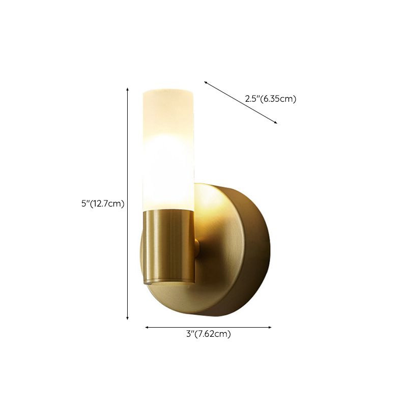 Arisha Modern Cylindrical Metal LED Wall Lamp - Gold