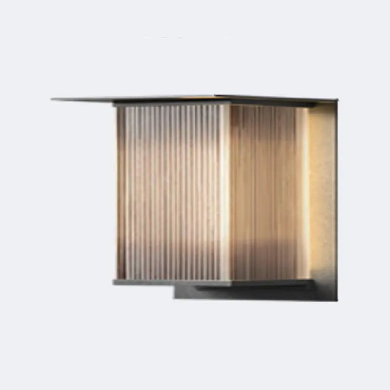 Ray Modern Black Rectangular Metal Outdoor Wall Lamp